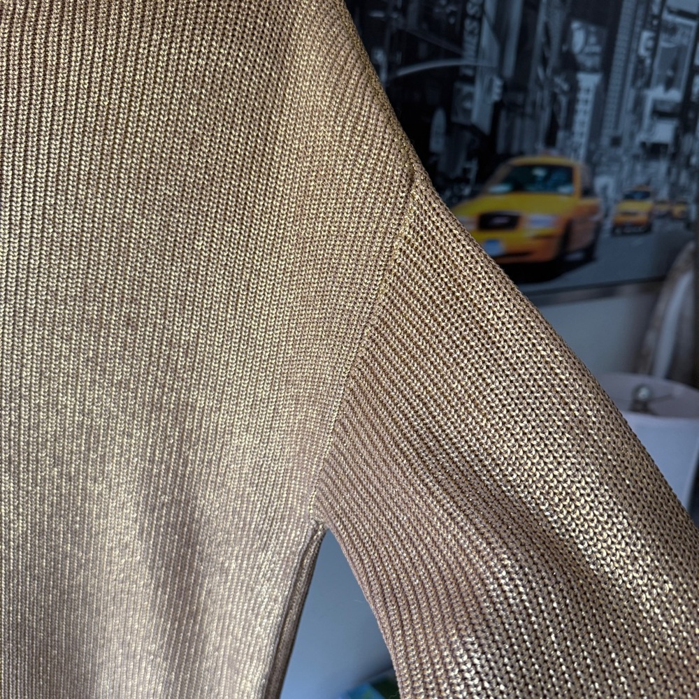 I.N.C. Metallic gold knit Sweater - Picture 4 of 6